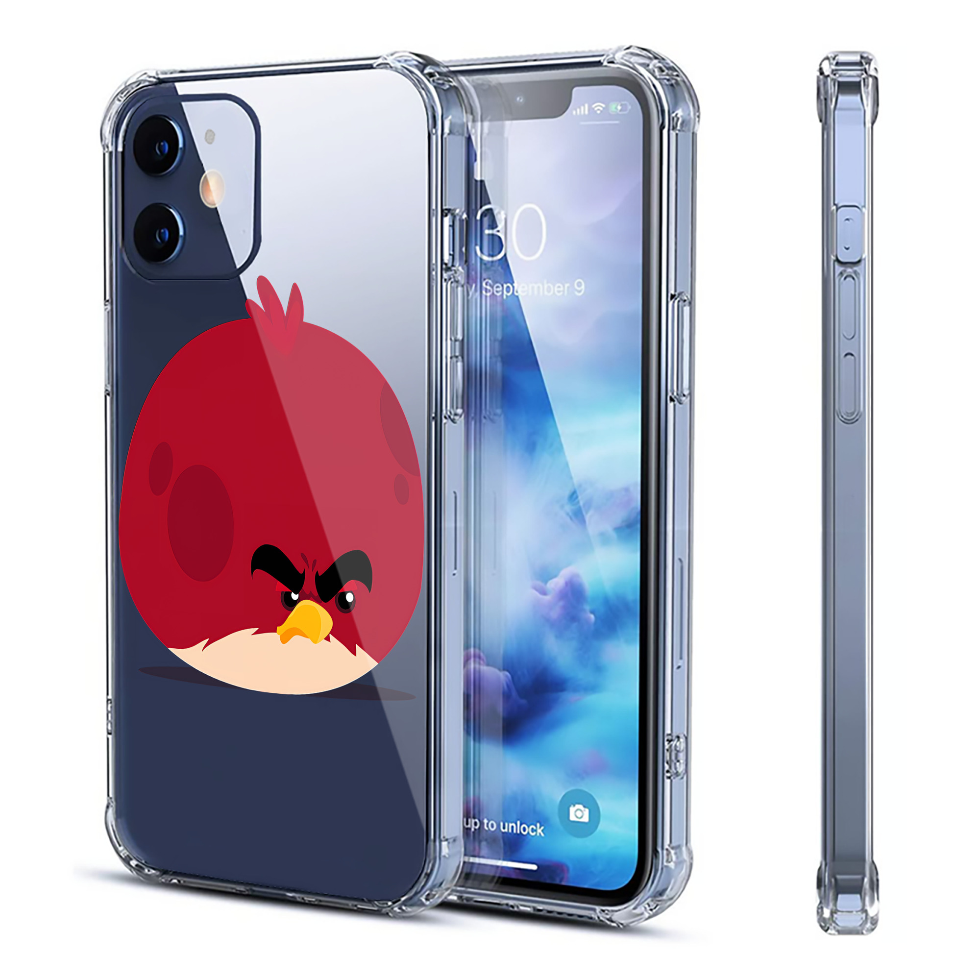 （画像用） Angry Birds アングリーバード 【iPhone 12シリーズ対応】透明スマホケース（クリアソフトケース）